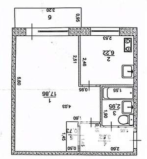 1-к квартира, вторичка, 31м2, 2/5 этаж