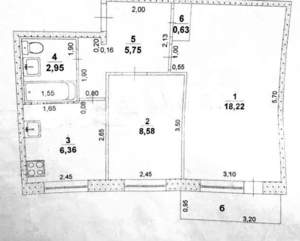 2-к квартира, вторичка, 42м2, 3/5 этаж
