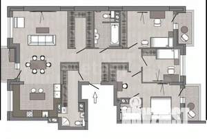 4-к квартира, вторичка, 116м2, 6/23 этаж