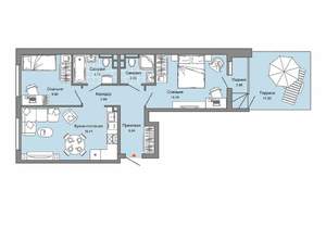 2-к квартира, вторичка, 65м2, 2/9 этаж