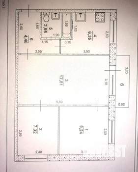 3-к квартира, вторичка, 50м2, 4/5 этаж