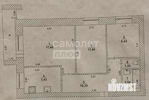 3-к квартира, вторичка, 60м2, 1/9 этаж