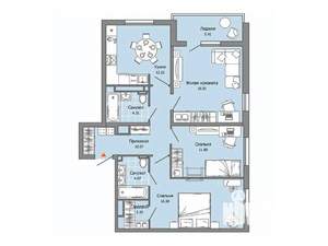 3-к квартира, строящийся дом, 81м2, 12/12 этаж