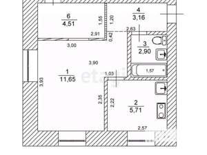 1-к квартира, вторичка, 29м2, 1/5 этаж