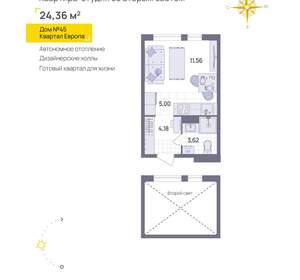 Студия квартира, вторичка, 24м2, 11/13 этаж