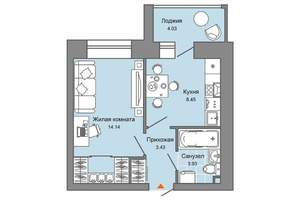 1-к квартира, вторичка, 32м2, 1/9 этаж