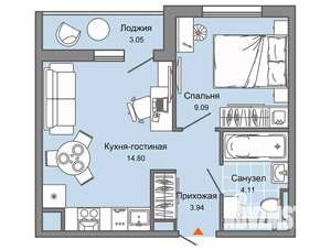 1-к квартира, вторичка, 33м2, 8/8 этаж