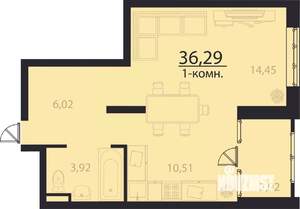 1-к квартира, строящийся дом, 36м2, 16/16 этаж