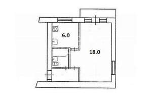 1-к квартира, вторичка, 34м2, 5/5 этаж