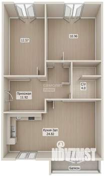 3-к квартира, вторичка, 65м2, 7/9 этаж