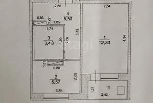 1-к квартира, вторичка, 27м2, 9/10 этаж