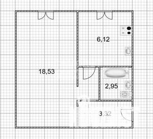 1-к квартира, вторичка, 32м2, 1/5 этаж