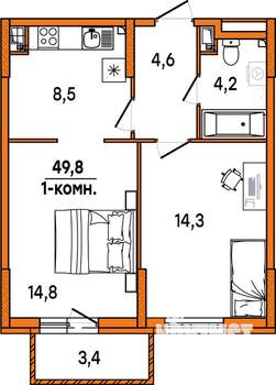 1-к квартира, вторичка, 47м2, 15/16 этаж