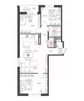 3-к квартира, вторичка, 78м2, 3/16 этаж