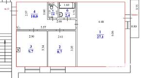 2-к квартира, вторичка, 60м2, 4/4 этаж