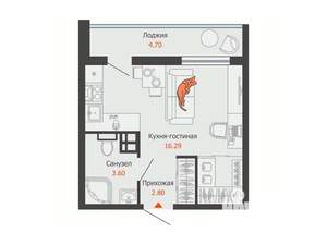 Студия квартира, вторичка, 25м2, 3/8 этаж