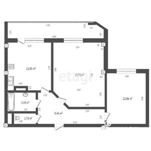 2-к квартира, вторичка, 53м2, 7/10 этаж