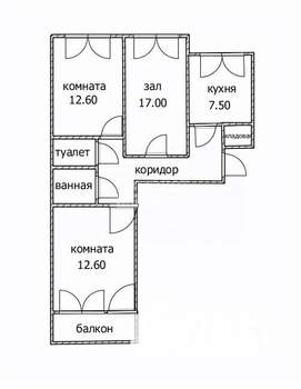 3-к квартира, вторичка, 67м2, 5/9 этаж