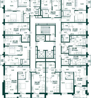2-к квартира, вторичка, 57м2, 13/24 этаж