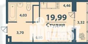 Студия квартира, вторичка, 20м2, 18/19 этаж