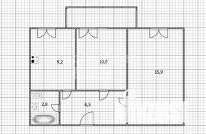 2-к квартира, вторичка, 44м2, 1/3 этаж