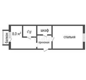 1-к квартира, вторичка, 38м2, 1/9 этаж