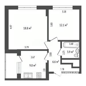 2-к квартира, вторичка, 50м2, 4/24 этаж
