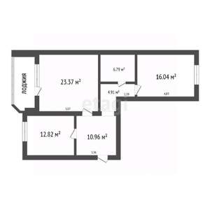 2-к квартира, вторичка, 74м2, 8/10 этаж