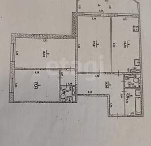 3-к квартира, вторичка, 89м2, 1/12 этаж