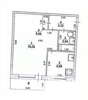 1-к квартира, вторичка, 31м2, 3/5 этаж