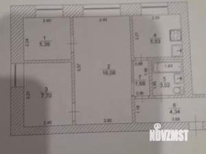 3-к квартира, вторичка, 44м2, 1/2 этаж