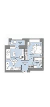 1-к квартира, сданный дом, 39м2, 2/9 этаж