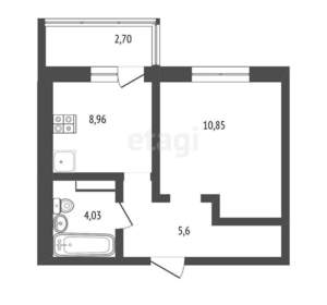 1-к квартира, вторичка, 31м2, 5/14 этаж