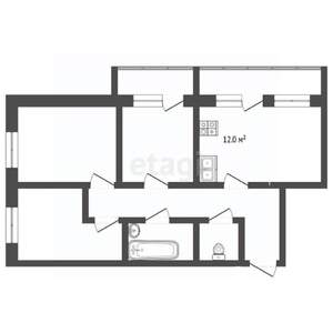 3-к квартира, вторичка, 80м2, 3/12 этаж
