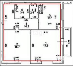 2-к квартира, вторичка, 55м2, 19/19 этаж