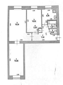 3-к квартира, вторичка, 59м2, 1/5 этаж