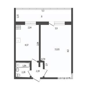 1-к квартира, вторичка, 24м2, 3/9 этаж