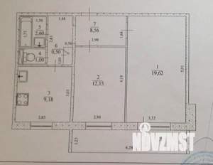 2-к квартира, вторичка, 54м2, 3/10 этаж