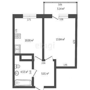 1-к квартира, вторичка, 33м2, 7/24 этаж