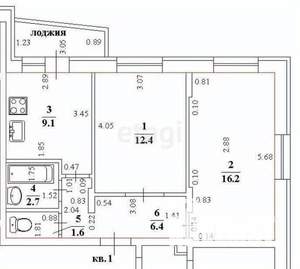2-к квартира, вторичка, 48м2, 1/18 этаж