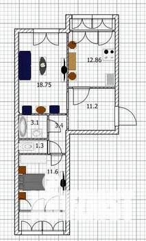 2-к квартира, вторичка, 62м2, 10/10 этаж