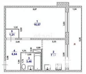 1-к квартира, вторичка, 35м2, 8/10 этаж
