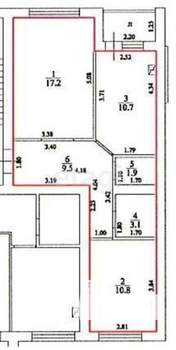 2-к квартира, вторичка, 53м2, 3/3 этаж