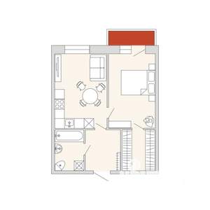 1-к квартира, вторичка, 46м2, 3/9 этаж