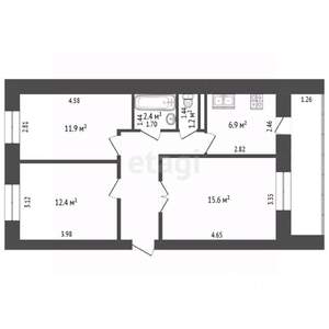 3-к квартира, вторичка, 60м2, 5/5 этаж