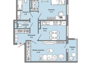 2-к квартира, вторичка, 60м2, 6/12 этаж