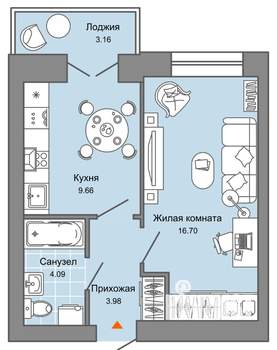 1-к квартира, вторичка, 35м2, 8/8 этаж