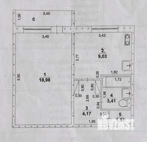 1-к квартира, вторичка, 37м2, 9/9 этаж