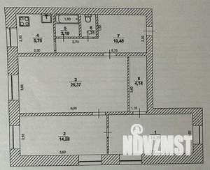 3-к квартира, вторичка, 78м2, 1/2 этаж