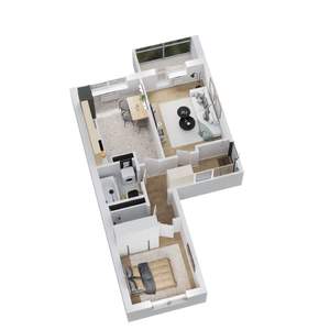 2-к квартира, строящийся дом, 52м2, 9/12 этаж